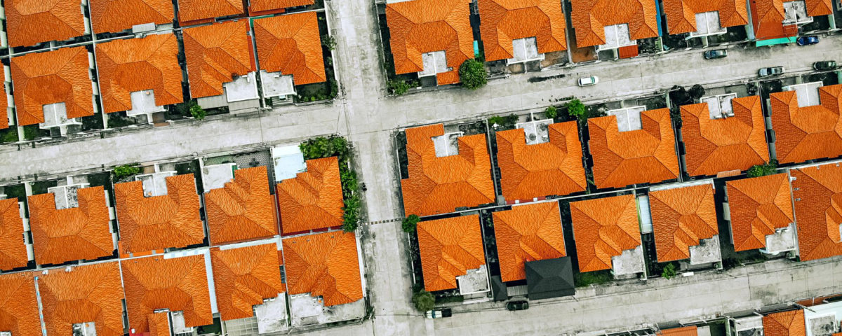 drone photography of houses in a village